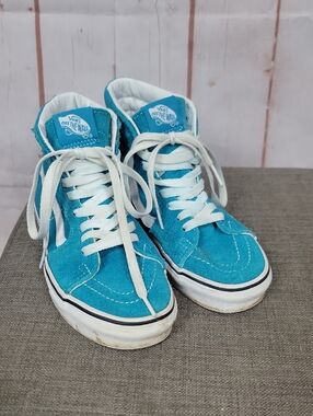 Vans Turquoise High-Top Sneakers with White Accents